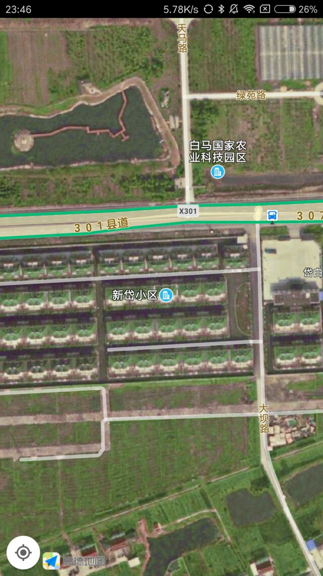 白马镇岱白村农民集中居住区,在高德地图上这